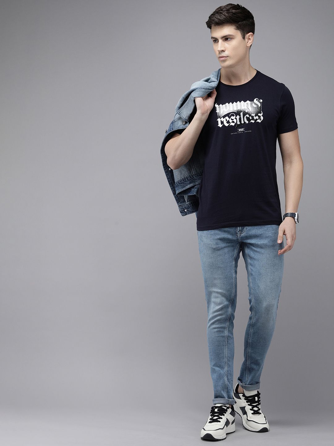SPYKAR Men Super Skinny Fit Low-Rise Heavy Fade Stretchable Jeans