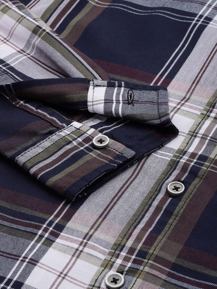 The Indian Garage Co Men Tartan Checked Casual Shirt