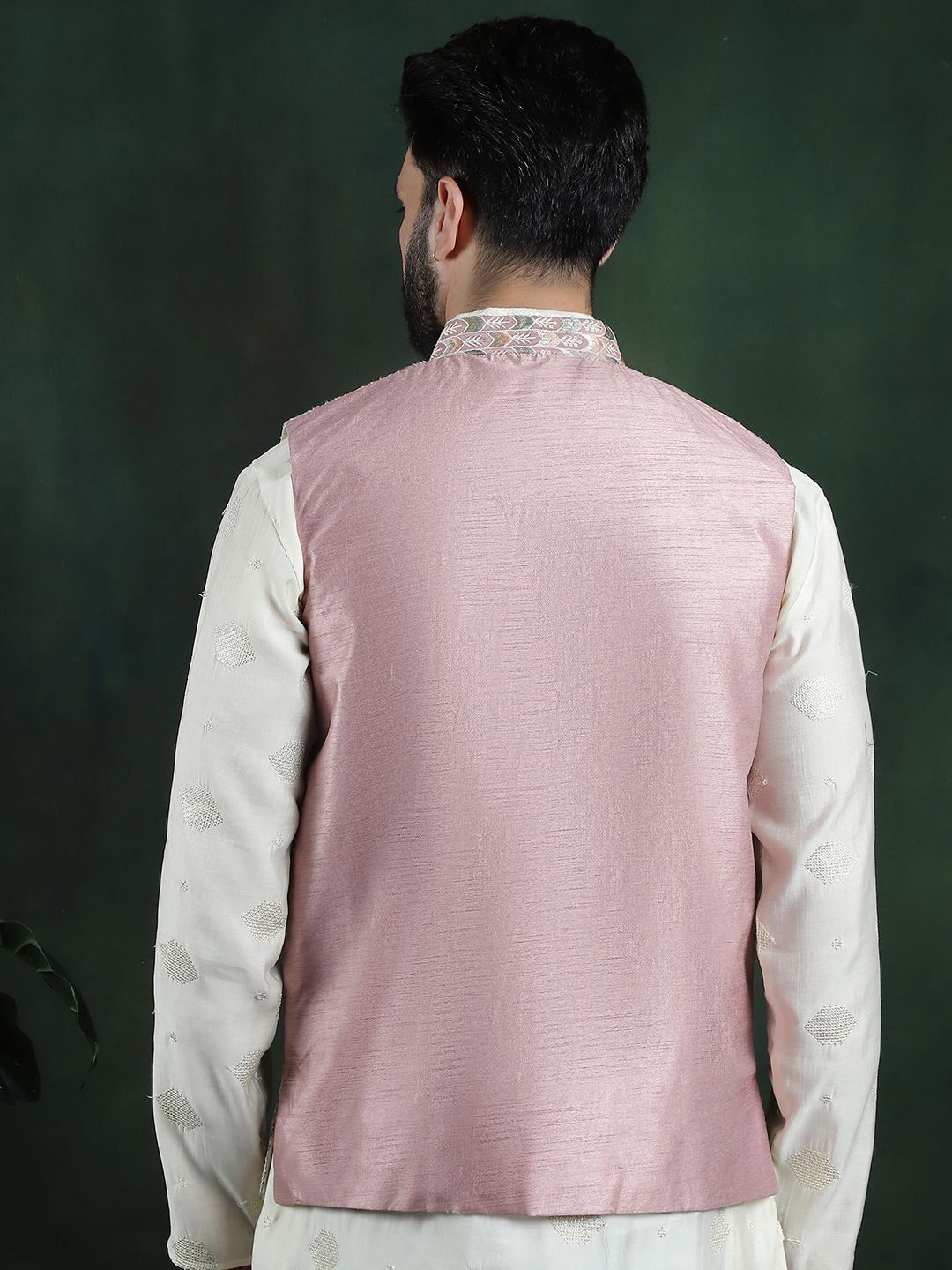 SOJANYA Jaket Nehru Bercetak Geometrik Lelaki