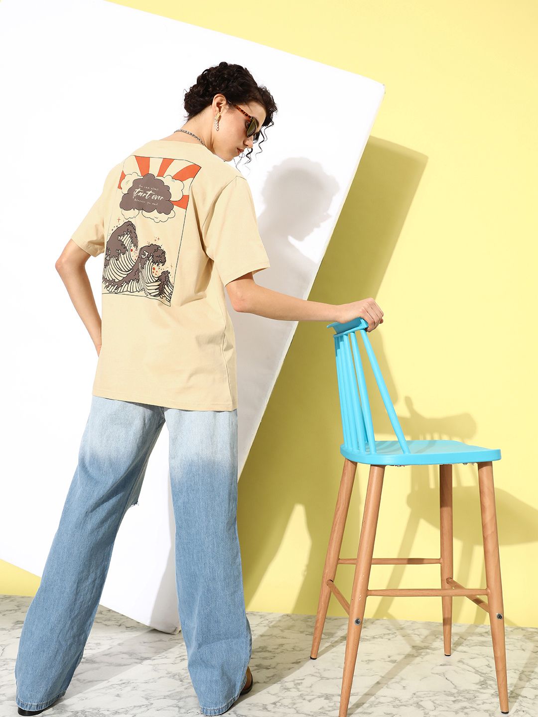 DILLINGER Women Graphic Printed Oversized T-shirt