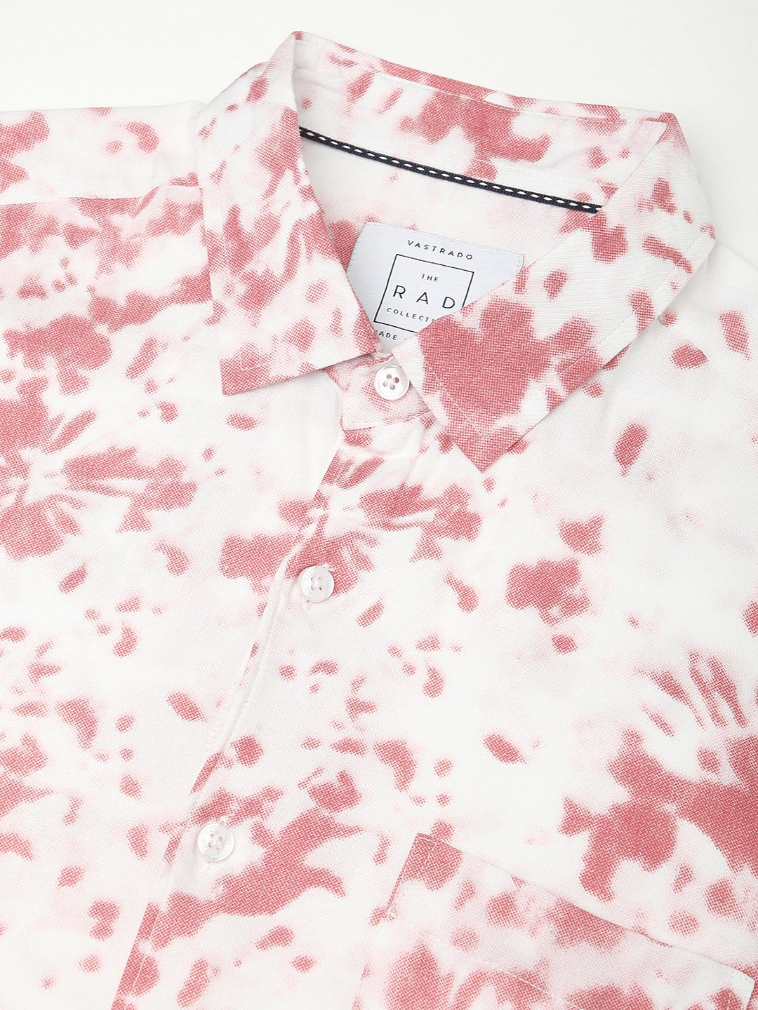 VASTRADO Men Classic Spread Collar Tie and Dye Printed Slim Fit Casual Shirt