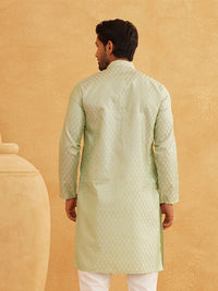 SOJANYA Motif Etnik Pastel Silk Cotton Kurta