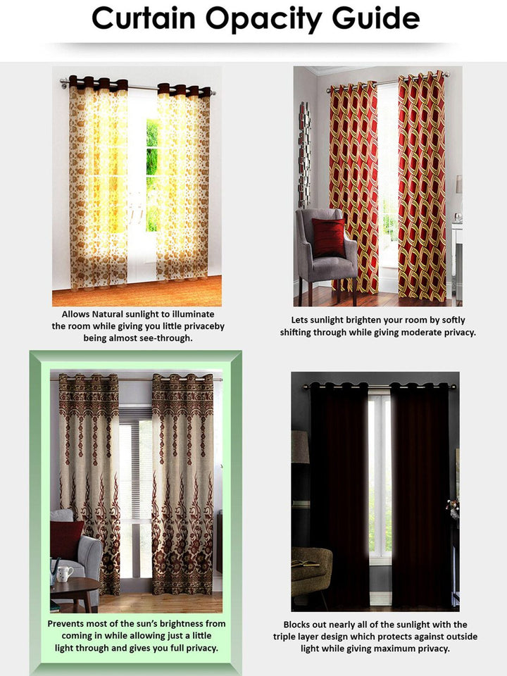 Story@home Nature White & Grey 2 Pieces Ethnic Motifs Printed Window Curtains