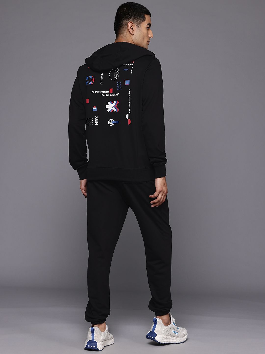 HRX by Hrithik Roshan Men Printed Hooded Lifestyle Tracksuit