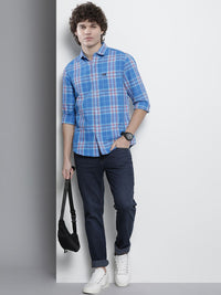 The Indian Garage Co Men Tartan Checked Cotton Casual Shirt