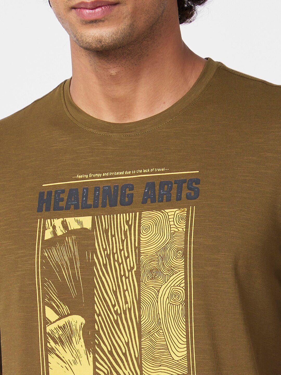 SPYKAR Graphic Printed Slim Fit Cotton Casual T-Shirt