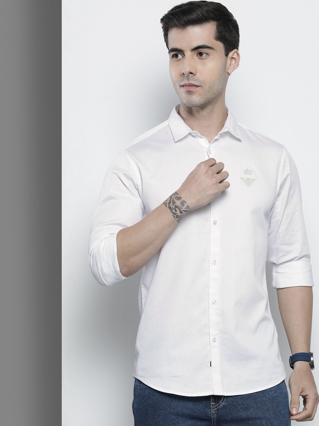 The Indian Garage Co Solid Pure Cotton Shirt