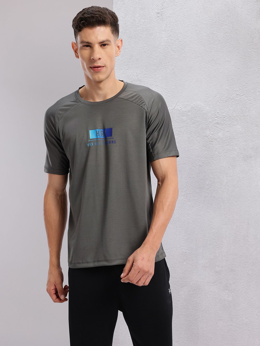 HRX by Hrithik Roshan Brand Logo Print Rapid-Dry Training T-shirt