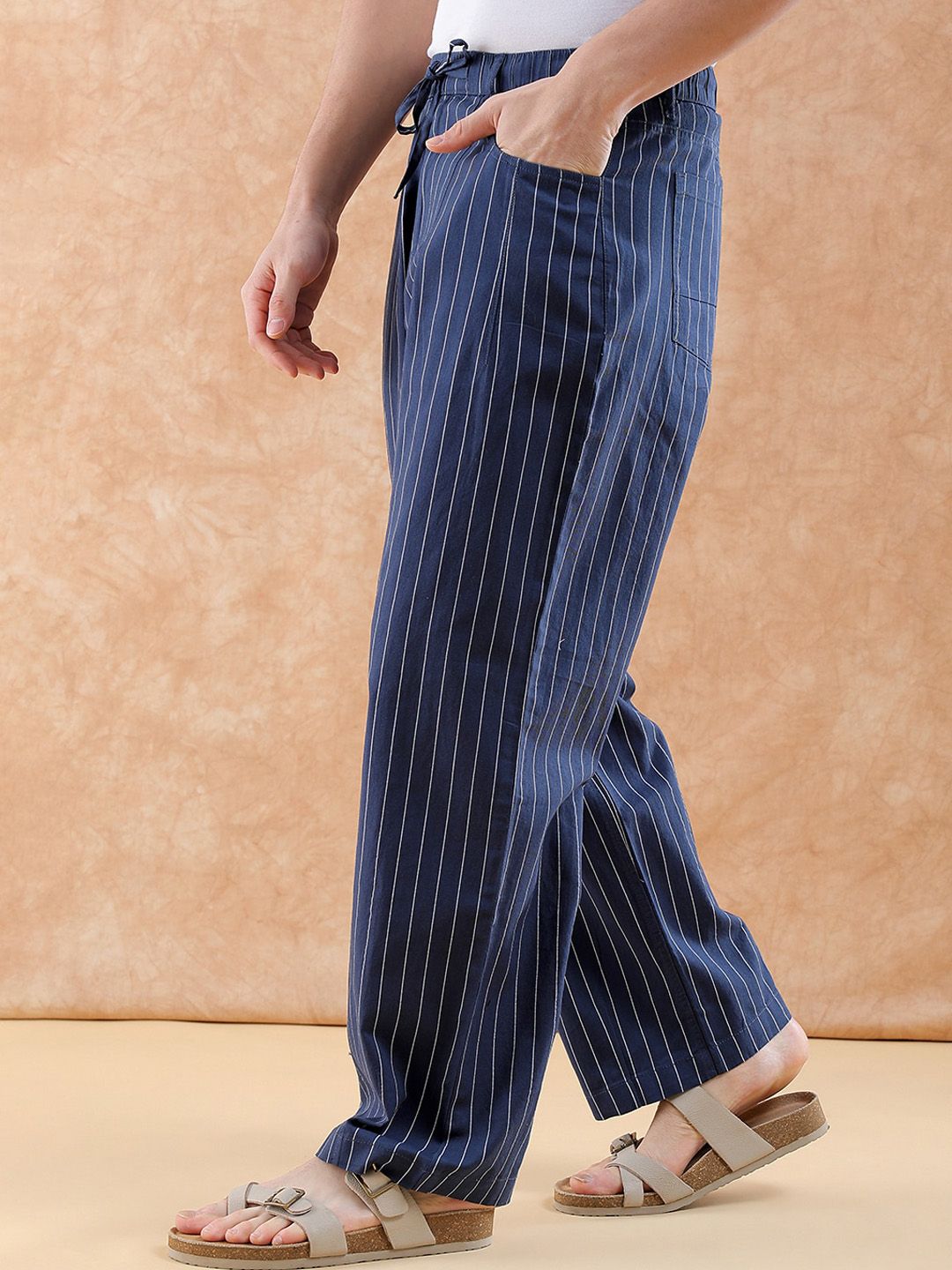 The Indian Garage Co Men Loose Fit Pleated Trousers
