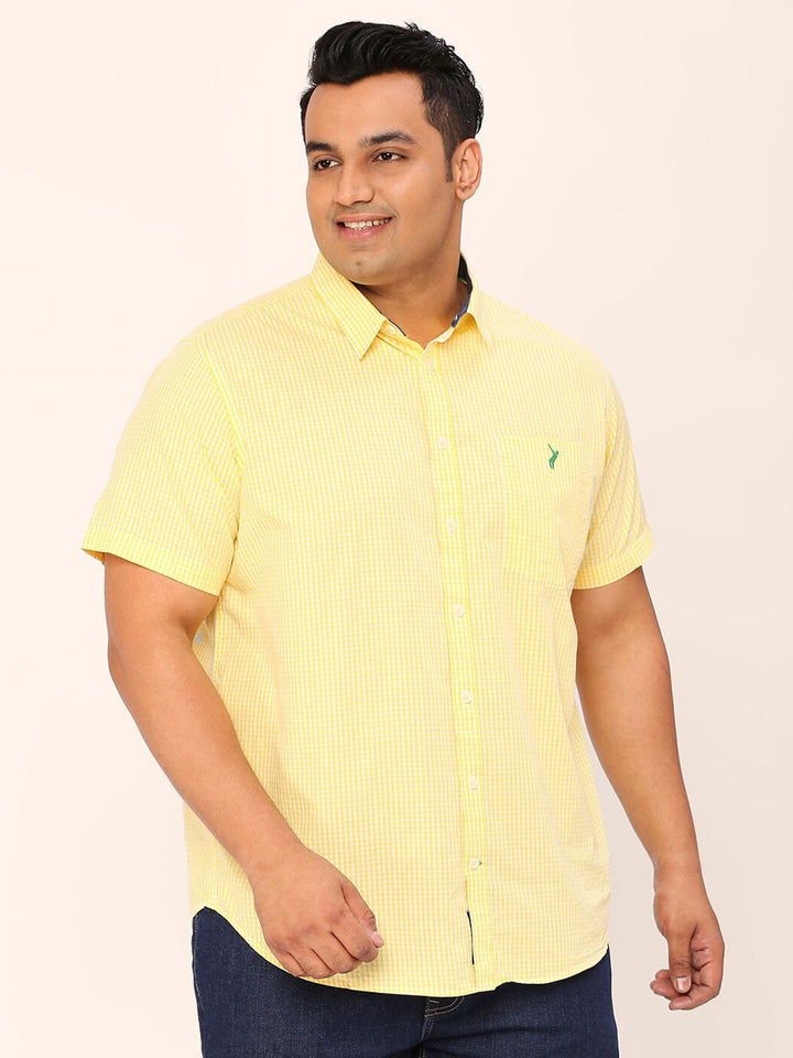 Thomas Scott Plus Size Standard Micro Checked Cotton Casual Shirt