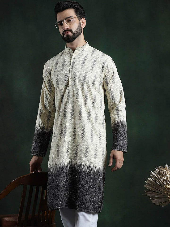 SOJANYA LUXE Sulam Biasa Benang Kerja Cotton Straigth Kurta