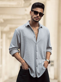 Powerlook Men Spread Collar Textured Regular Fit Casual Shirt