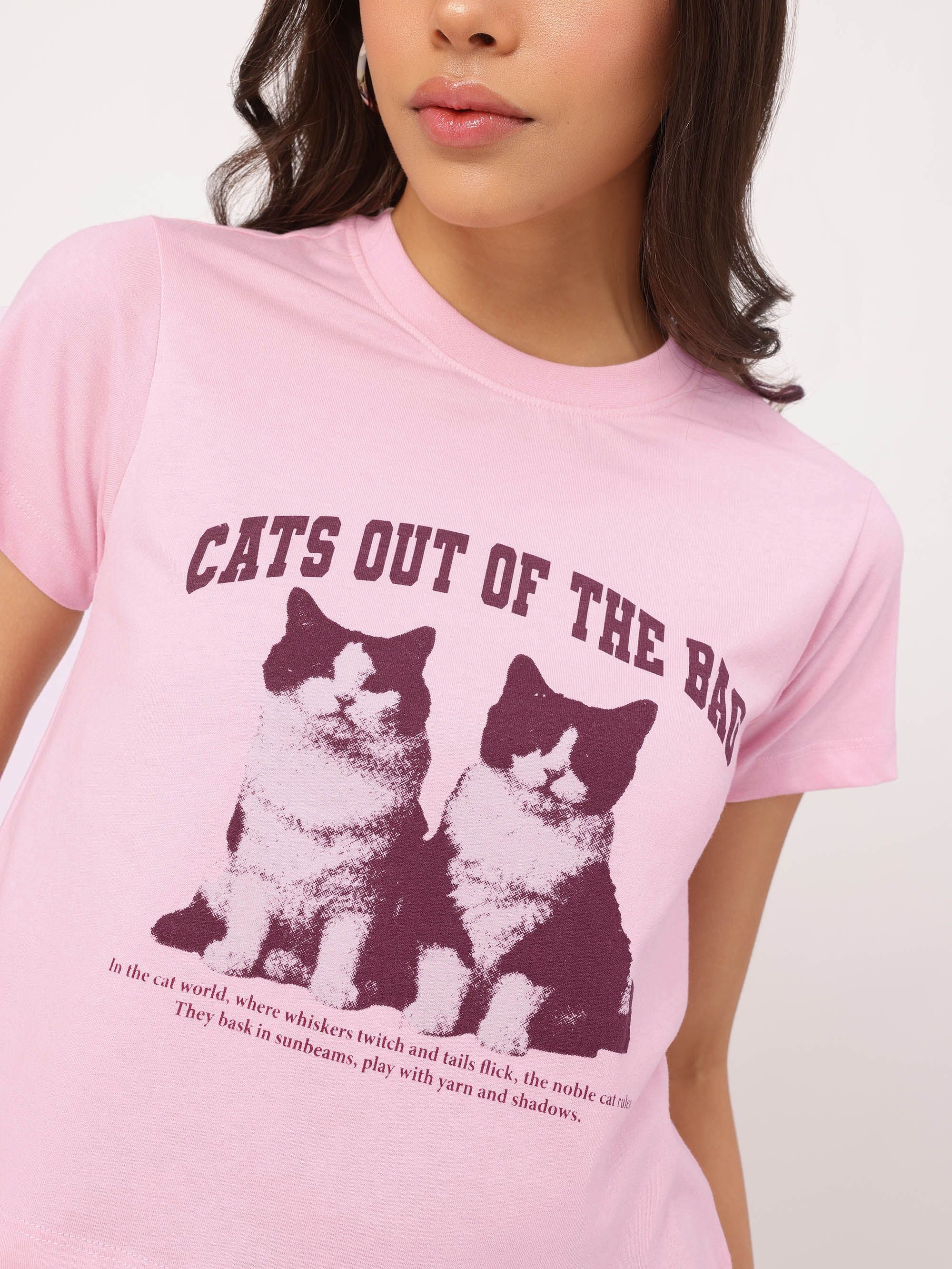 DressBerry Cat Rules Graphic Print T-shirt