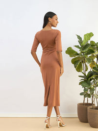 SASSAFRAS BASICS Bodycon Midi Dress