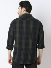 SPYKAR Men Slim Fit Spread Collar Tartan Checked Cotton Casual Shirt