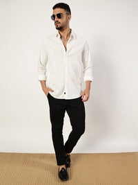 Thomas Scott Men Premium Spread Collar Textured Slim Fit Casual Shirt