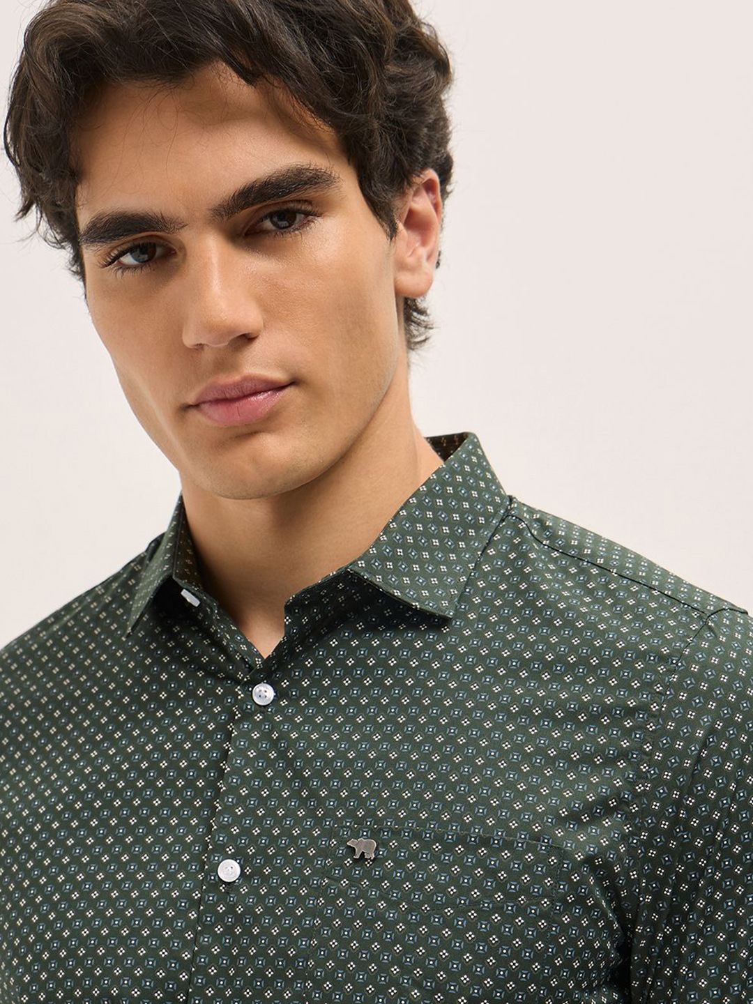 THE BEAR HOUSE Men Tailored Fit Opaque Printed Formal Shirt