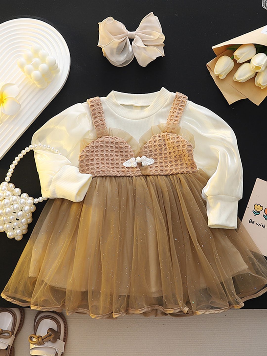 YK Girls Round Neck Fit & Flare Dress