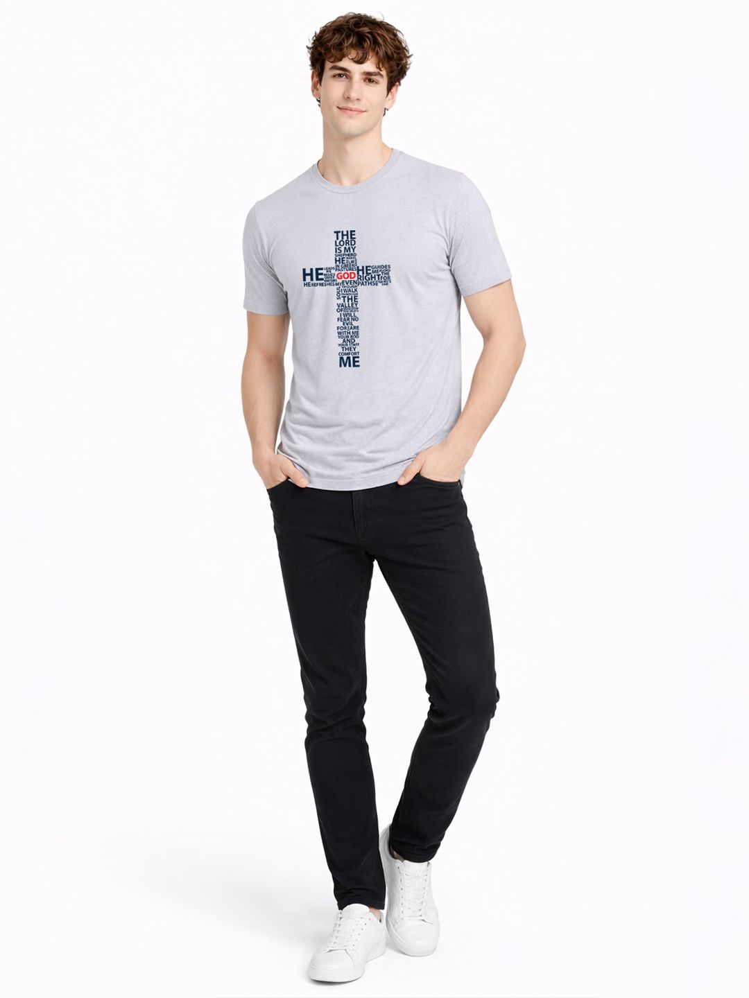 ADRO Typography Printed Round Neck Short Sleeves Regular Fit Pure Cotton T-shirt