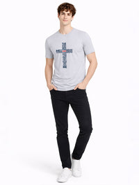 ADRO Typography Printed Round Neck Short Sleeves Regular Fit Pure Cotton T-shirt