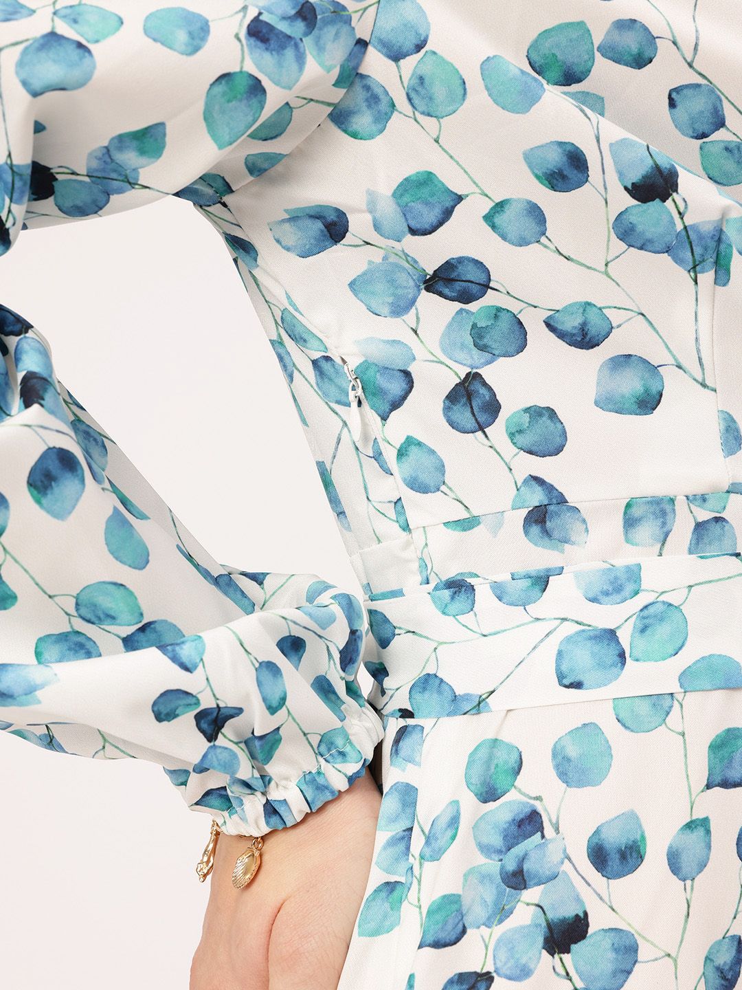 DressBerry Effortlessly Glamorous Printed Belted Wrap Tulip-Hem Midi Dress