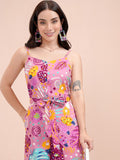 Vishudh Women Printed Basic Sleeveless Jumpsuit