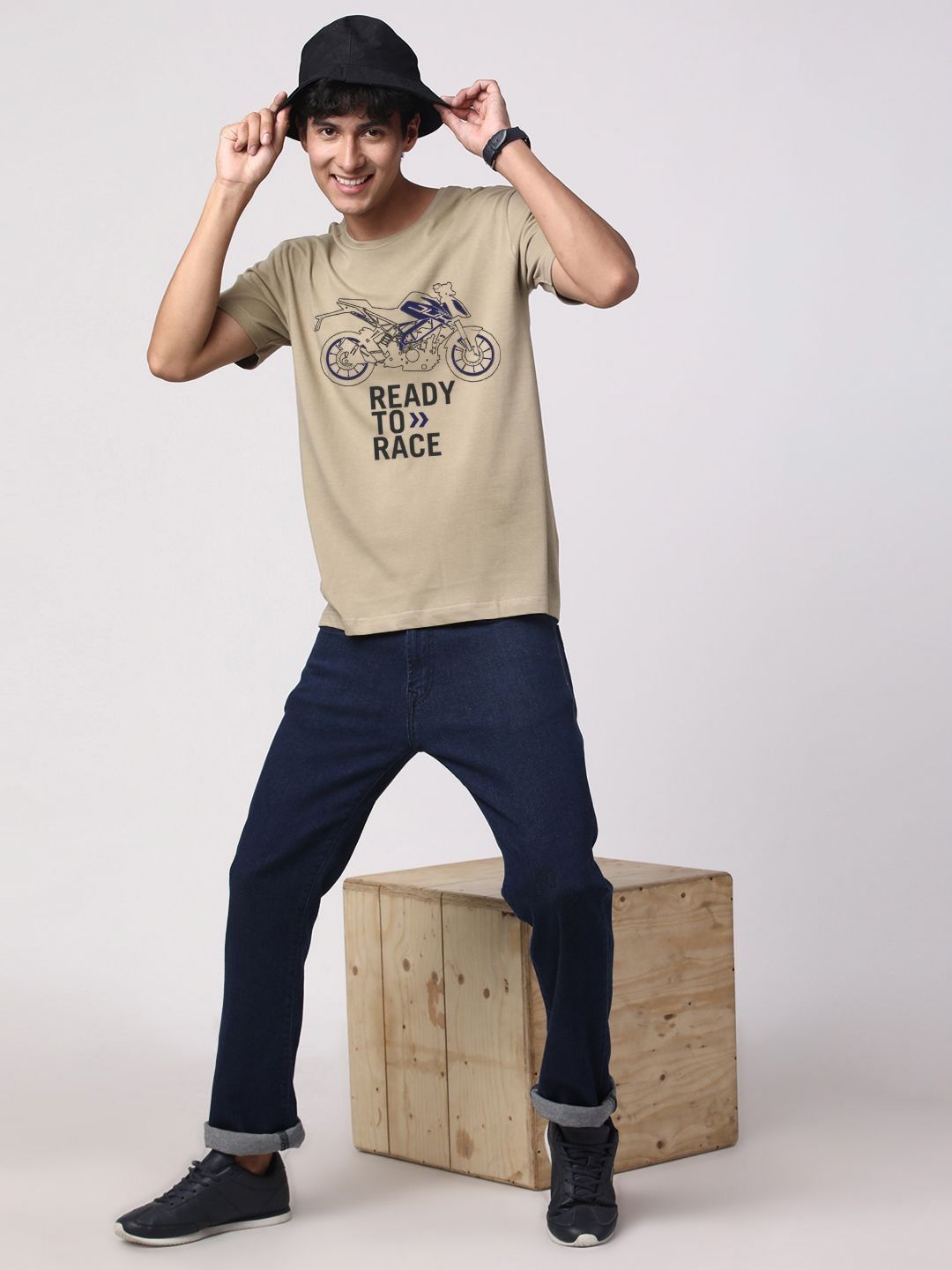 ADRO Men Graphic Printed Round Neck Cotton T-shirt