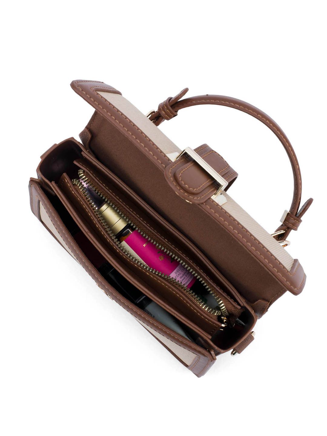 Lino Perros Colourblocked Structured Satchel With Detachable Sling Strap