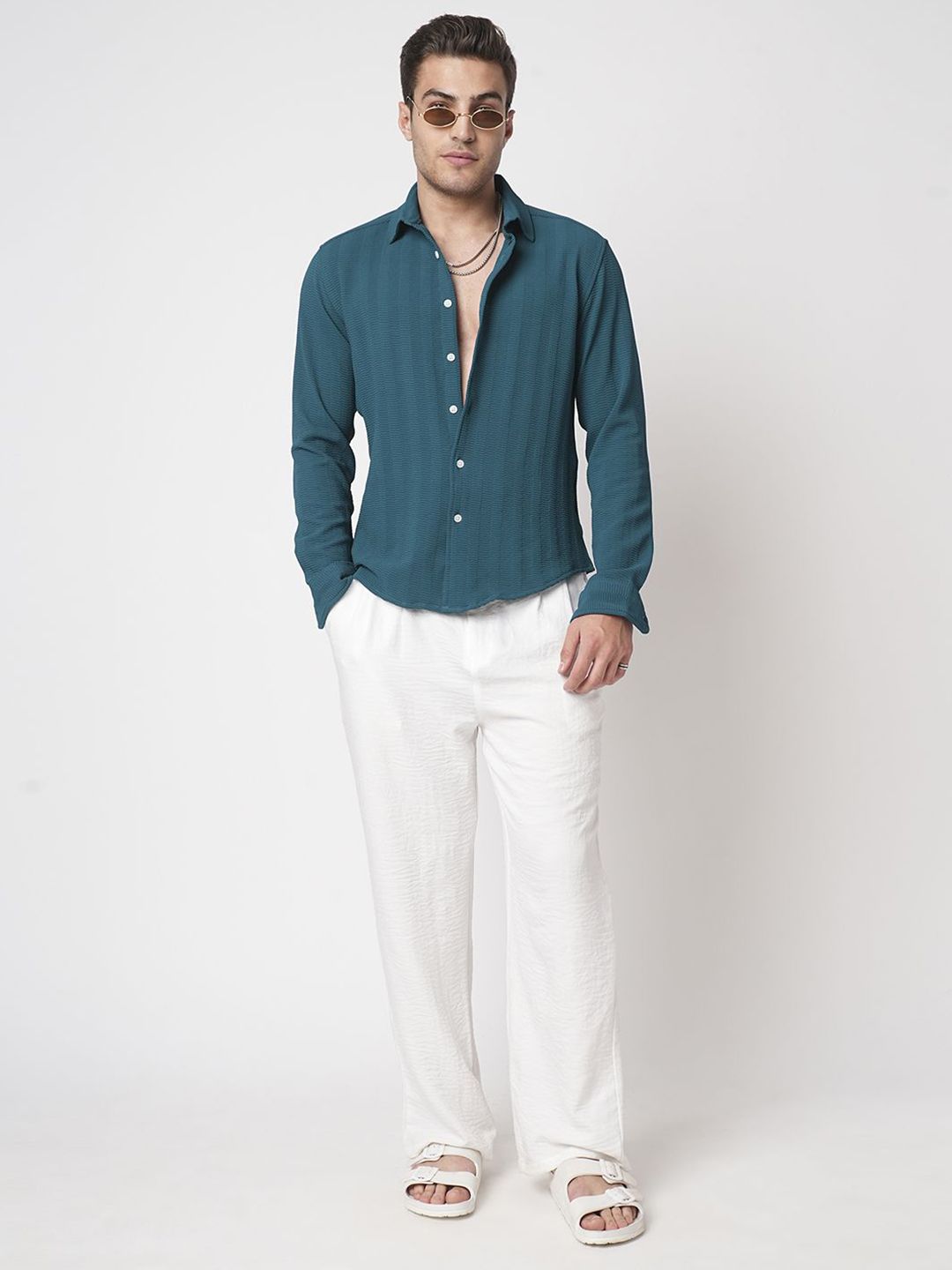 VASTRADO Men Classic Slim Fit Opaque Casual Shirt