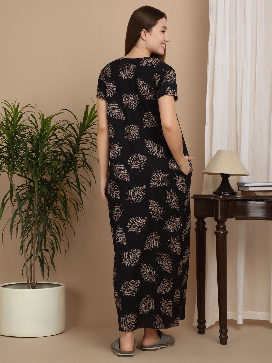 Sweet Dreams Women Printed Maxi Nightdress