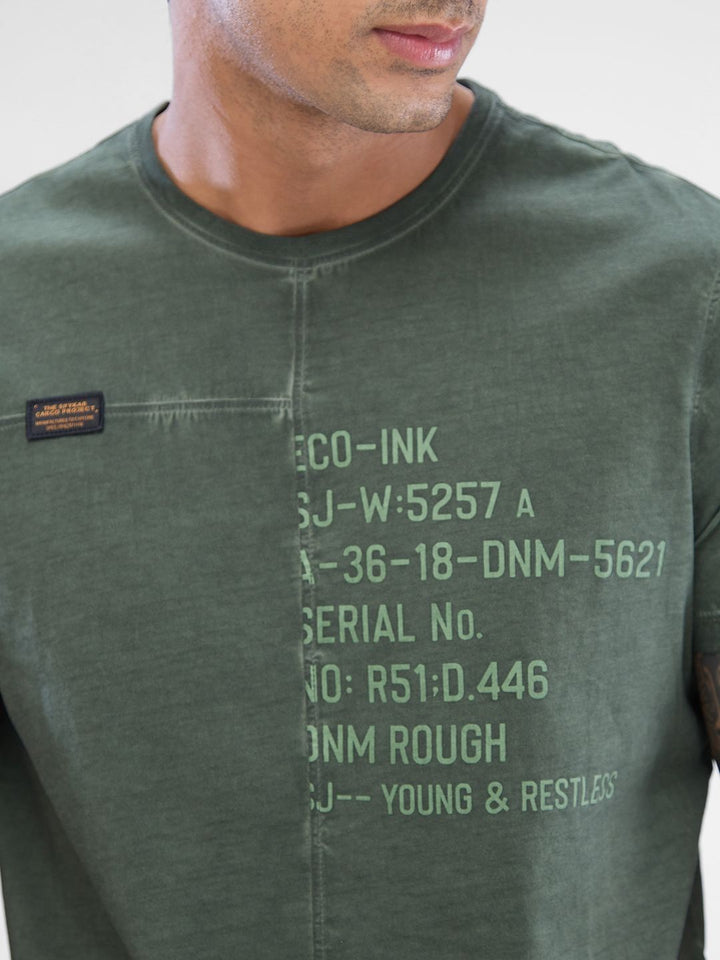 SPYKAR Men Typography Printed Round Neck Cotton T-shirt