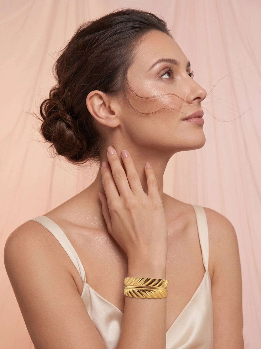 VOGUE PANASH Women Brass Gold-Plated Cuff Bracelet