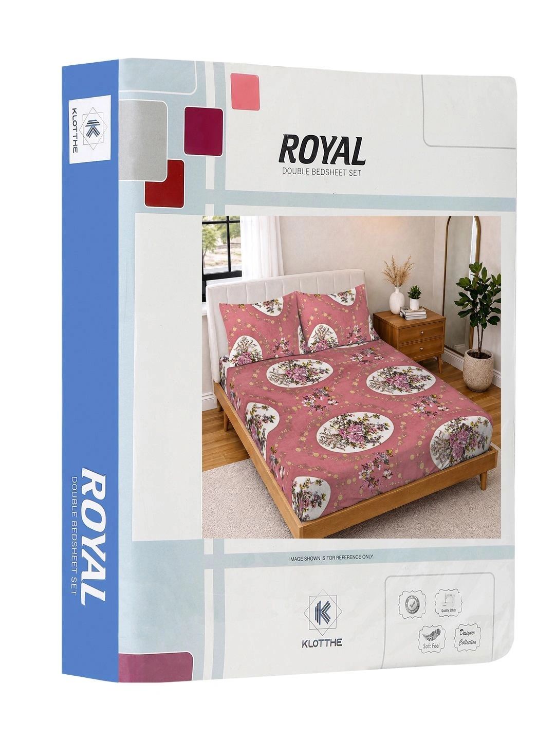 KLOTTHE Rust Floral 300 TC Cadar King dengan 2 Sarung Bantal