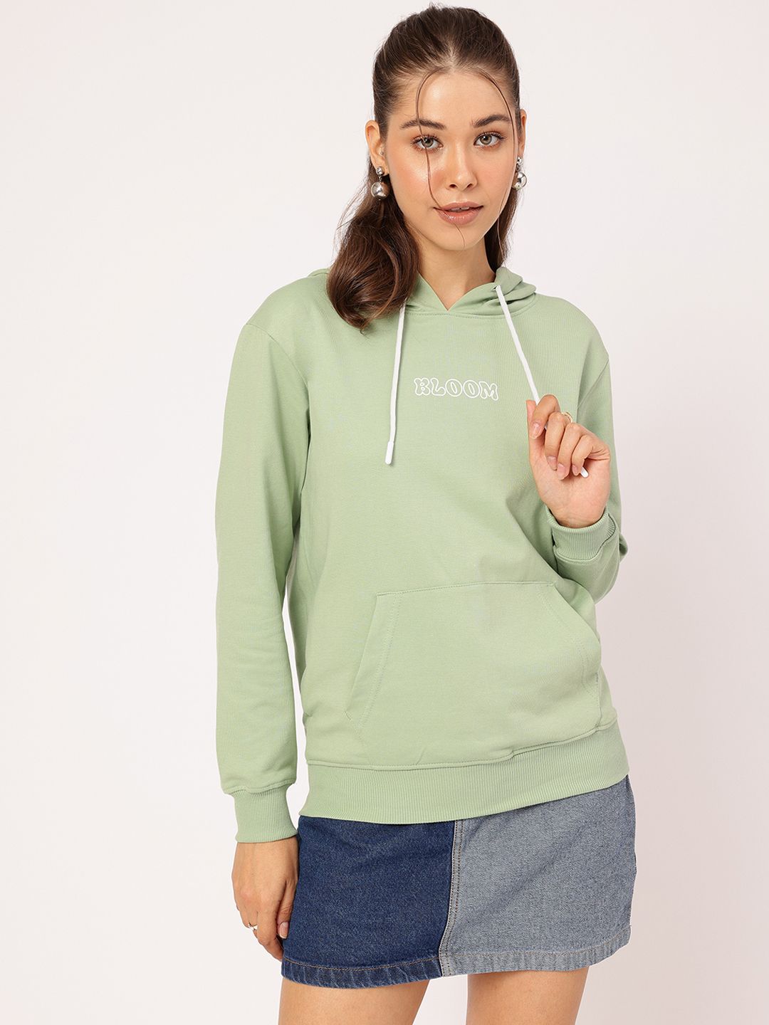 DressBerry Printed Hooded Sweatshirt