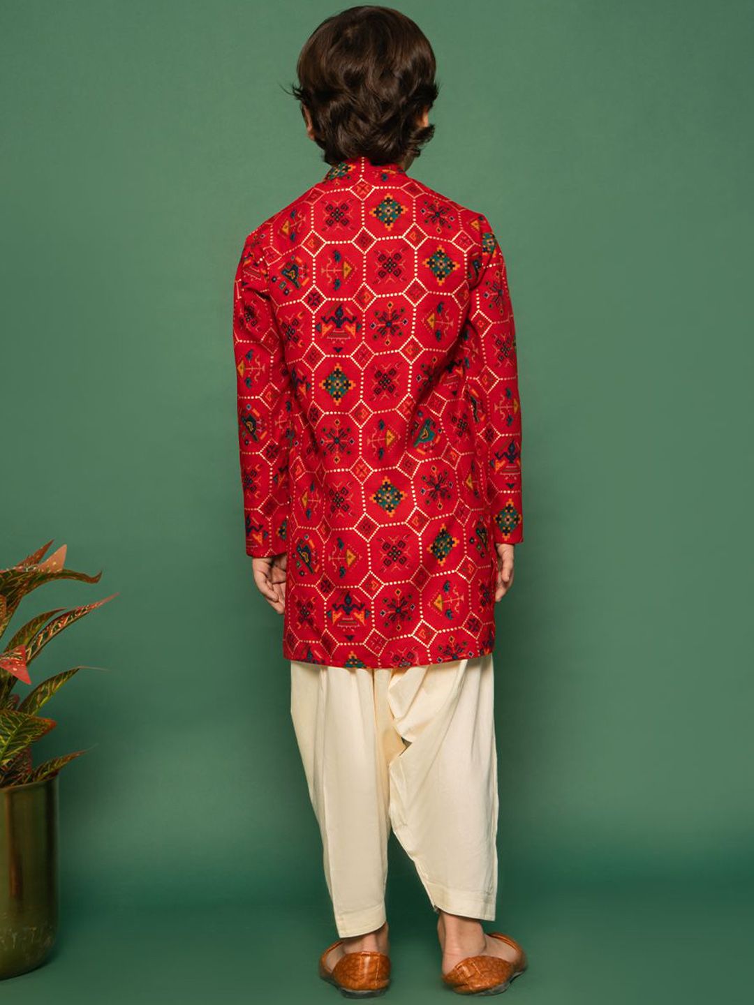 VASTRAMAY Boys Ethnic Motifs Printed Regular Kurta with Patiala