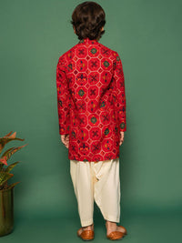 VASTRAMAY Boys Ethnic Motifs Printed Regular Kurta with Patiala