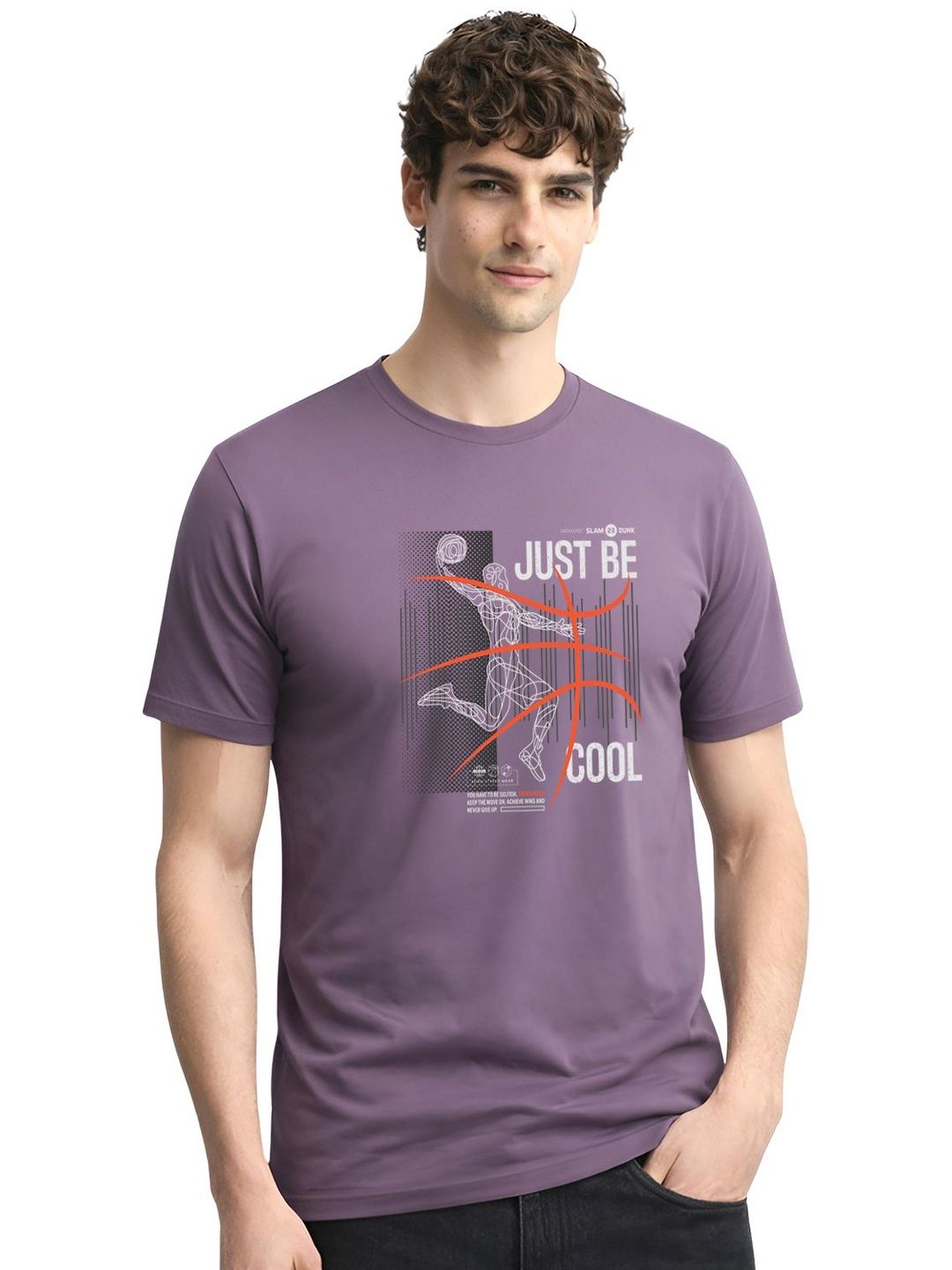 ADRO Men Printed Round Neck Short Sleeves Cotton T-shirt