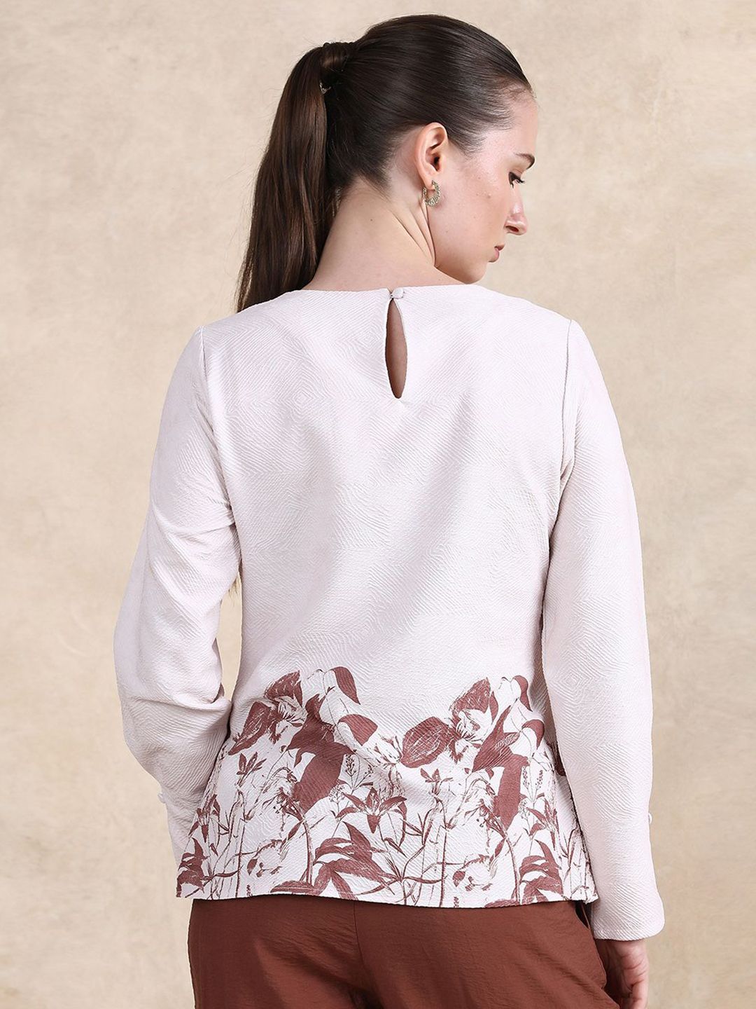 Rareism Floral Print Cotton Top