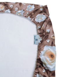 KLOTTHE Coklat Dilengkapi Bunga 300TC King Superfine Cadar 7D & 2 Sarung Bantal-2.50mx2.25m