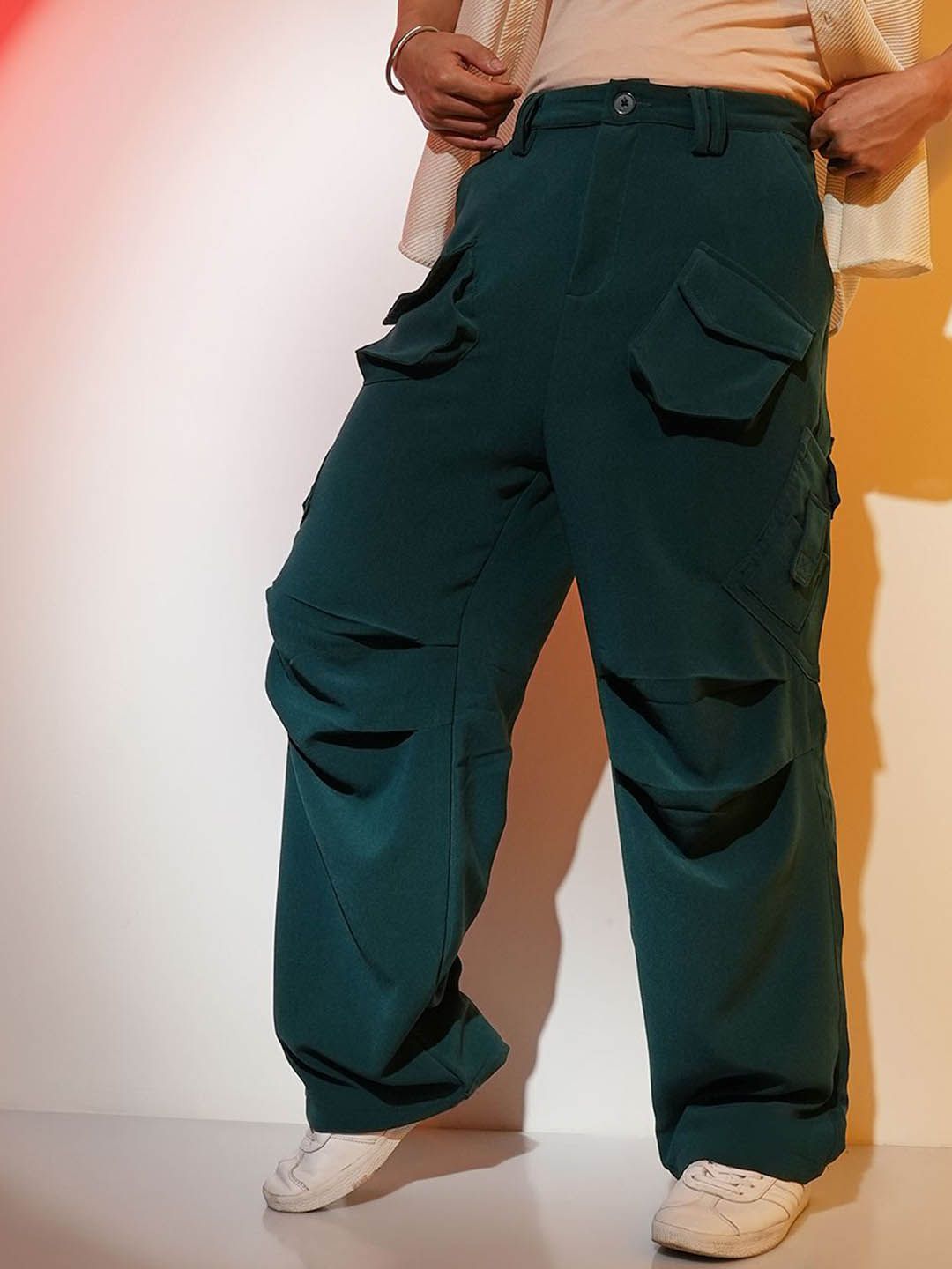 Campus Sutra Men Comfort Loose Fit Easy Wash Trousers