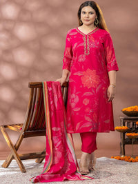 Kurta Bercetak Bunga Mamicha Wanita dengan Palazzos & Dupatta