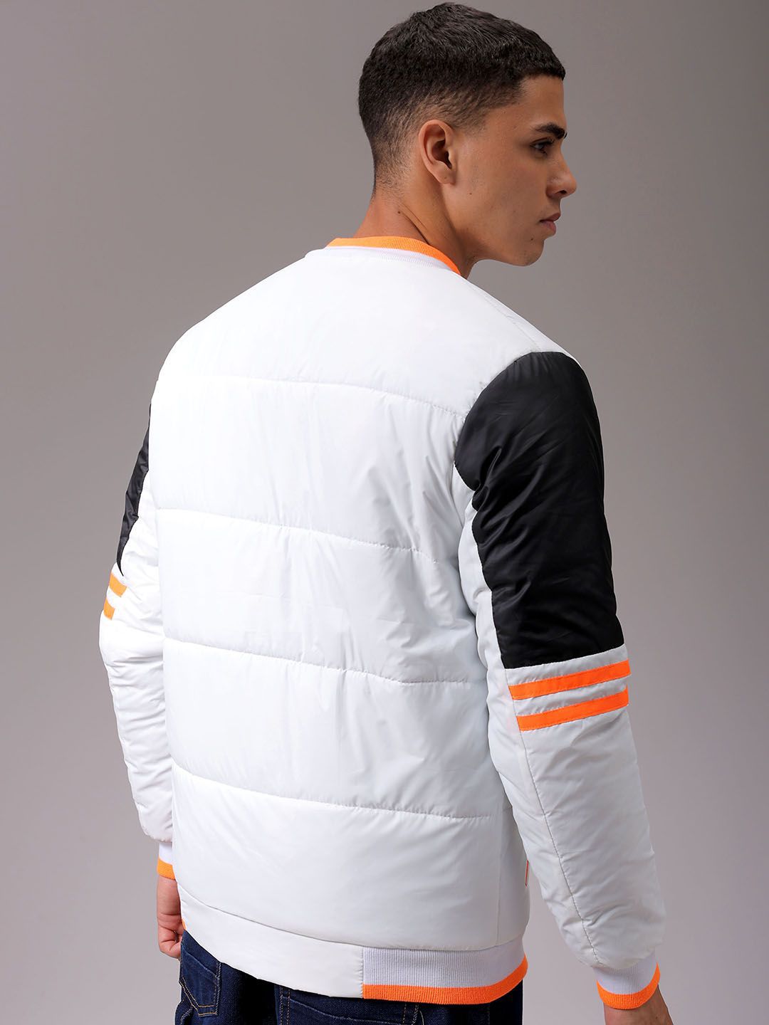 The Indian Garage Co Men Colourblock Slim Fit Puffer Jacket