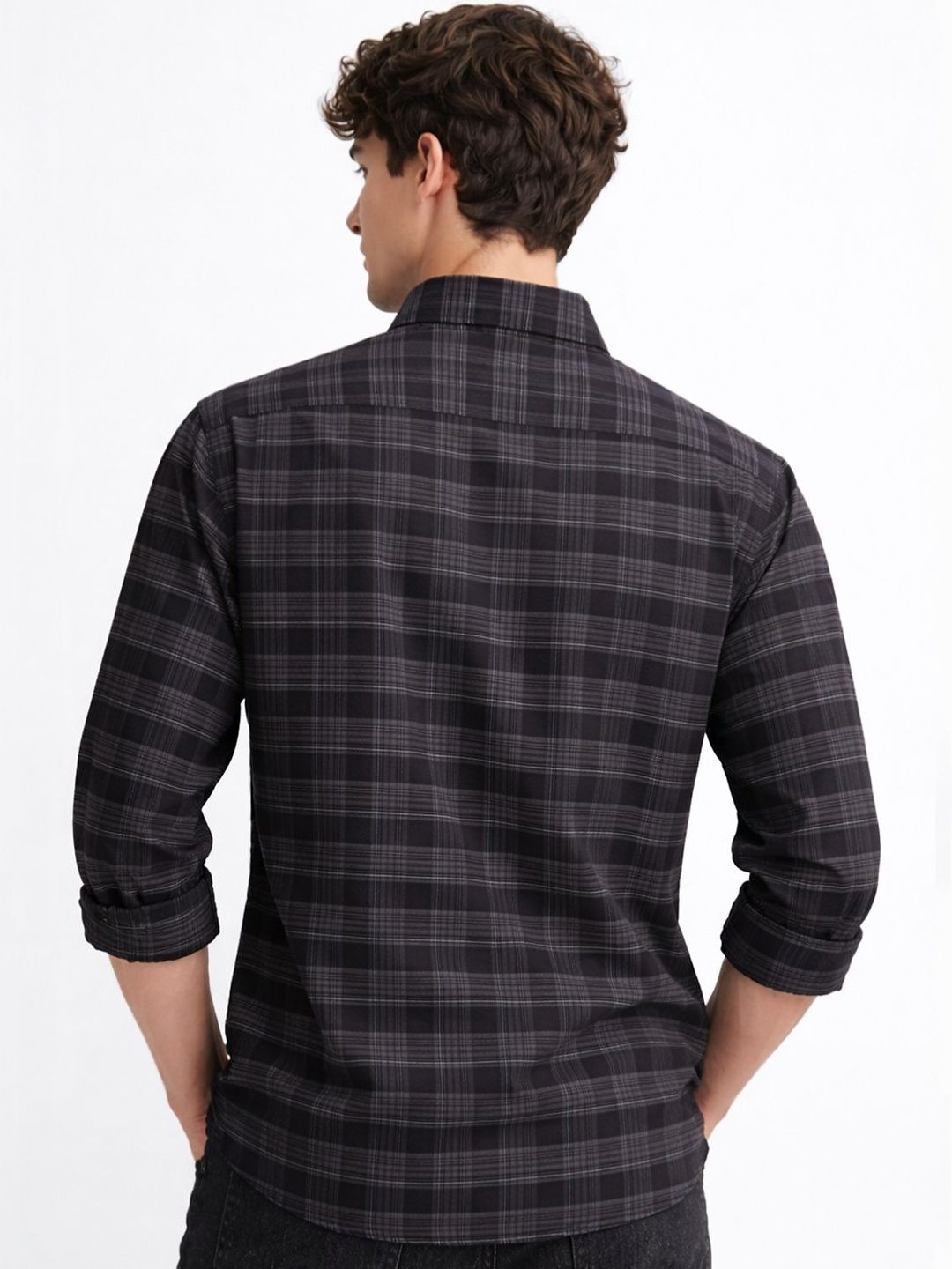 ADRO Men Standard Tartan Checks Baju Kasual Berpetak