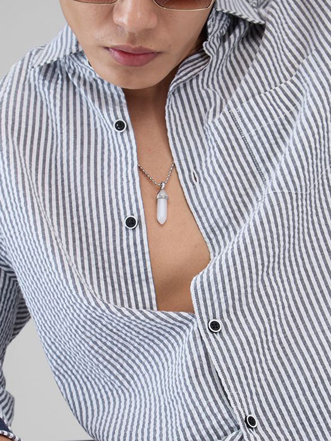 VASTRADO Men Classic Slim Fit Pinstripes Opaque Striped Casual Shirt