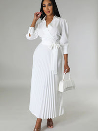 all about you Women Solid Striped Tie-Ups Wrap Dress