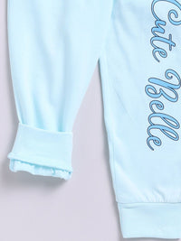 Happy Faces Girls Pure Cotton Peanuts Printed T-shirt with Joggers