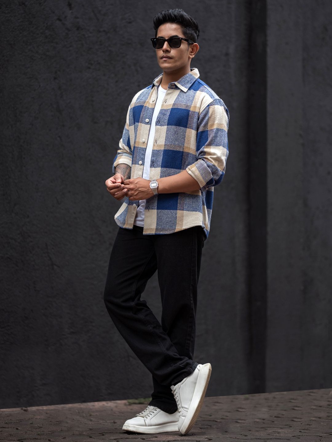Powerlook Men Buffalo Checks Opaque Checked Casual Shirt