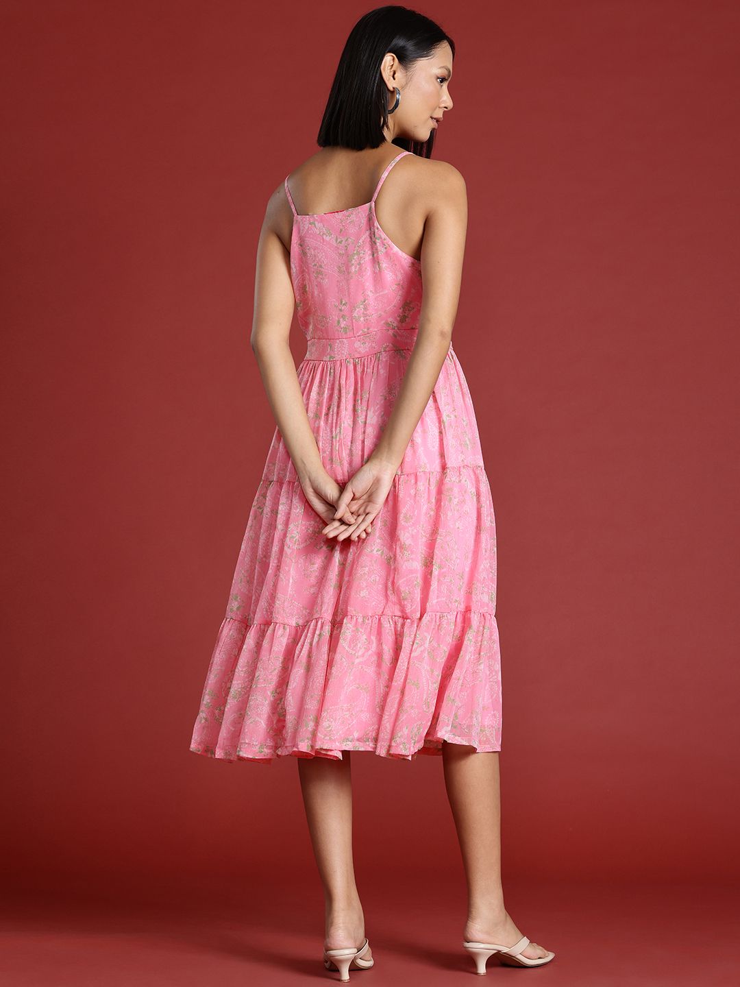 all about you Paisley Print Tiered A-Line Midi Dress