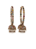 PANASH Set Of 2 Gold-Plated Stone Studded Latkan Style Bangles