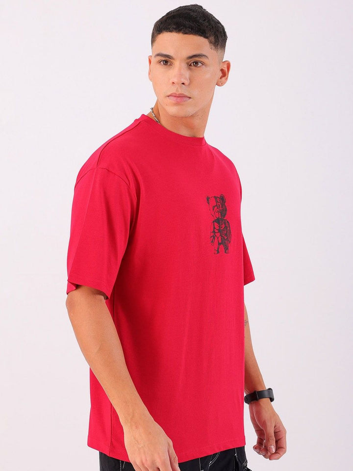 The Indian Garage Co Men Graphic Printed Round Neck Cotton Relaxed Fit T-shirt